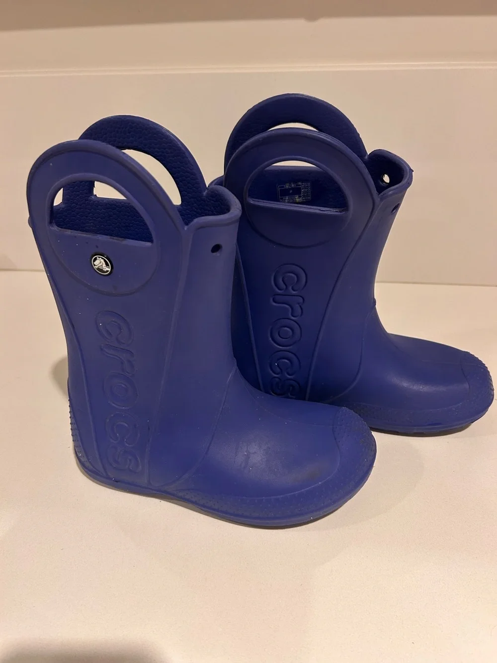 CROCS Kids Waterproof Blue Handle Rain Boots